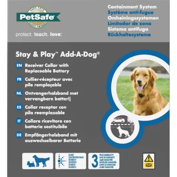 PetSafe Collier-R Cepteur Suppl Mentaire Add-A-Dog® Piles Rempla Able Pour Syst Me Anti-Fugue Sans Fil Stay & Play®< Clôtures Anti-Fugue Sans Fil