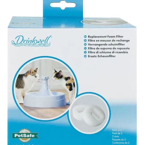 PetSafe Filtre En Mousse De Rechange Drinkwell® Fontaines 360 En Plastique Pour Animaux De Compagnie (Pack De 2)< Fontaines & Distributeurs De Nourriture