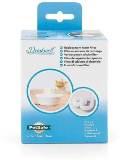 PetSafe Filtre En Mousse De Rechange Drinkwell® Fontaines 360 En Acier Inoxydable Et En C Ramique Pour Animaux De Compagnie (Pack De 2)< Fontaines & Distributeurs De Nourriture